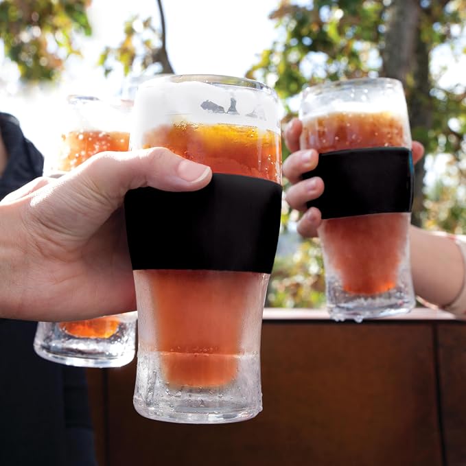 Host Freeze Best Dad Ever Insulated Glass Tumbler for Cold Drinks, Freezable Gifts for Dad, Double Wall Insulated Beer Glass for Chilled Lager, IPA, Ale & Iced Coffee, 16 oz, Set of 1