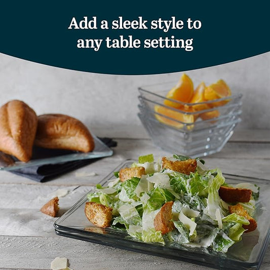 Libbey Tempo 12-Piece Glass Dinnerware Set, Service for 4