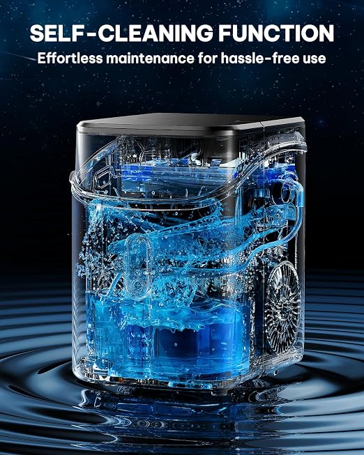 Silonn Nugget Ice Maker Countertop, Pebble Ice Makers with Crushed Soft Chewable Ice, 33lbs Per Day with Scoop, Pellet Portable Ice Machines with Auto-Cleaning for Home, Kitchen, Office