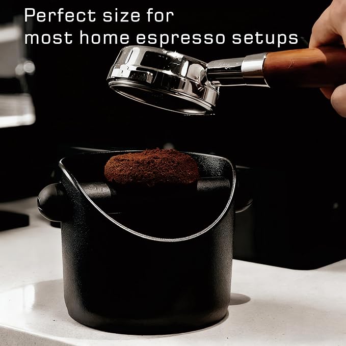 Knockbox 4.8 Inch Espresso Knock Box for Breville Barista Style Coffee Espresso Accessories Coffee Puck Knock Box Espresso Dump Bin Trash Can Tamping Station Gift