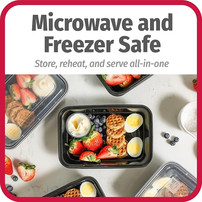 GoodCook Meal Prep Containers, Single Compartment 10-Pack | BPA-Free Reusable Food Storage, Microwave & Freezer Safe, Stackable Meal Prep Containers for Lunches and Snacks