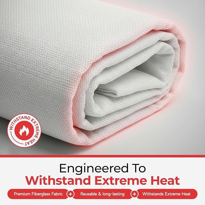 Sierra Madre Emergency Fire Blanket, 100% Fiberglass Fire Suppression Blanket for Office & Camping - Instantly Smothers Flames (Pack of 1)
