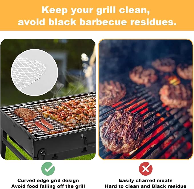Grill Topper Set of 20,16x12 Disposable Grill Topper,Non-Stick Aluminum Grilling Mats for Outdoor, Easy to Clean Disposable Liners for Outdoor Smoker