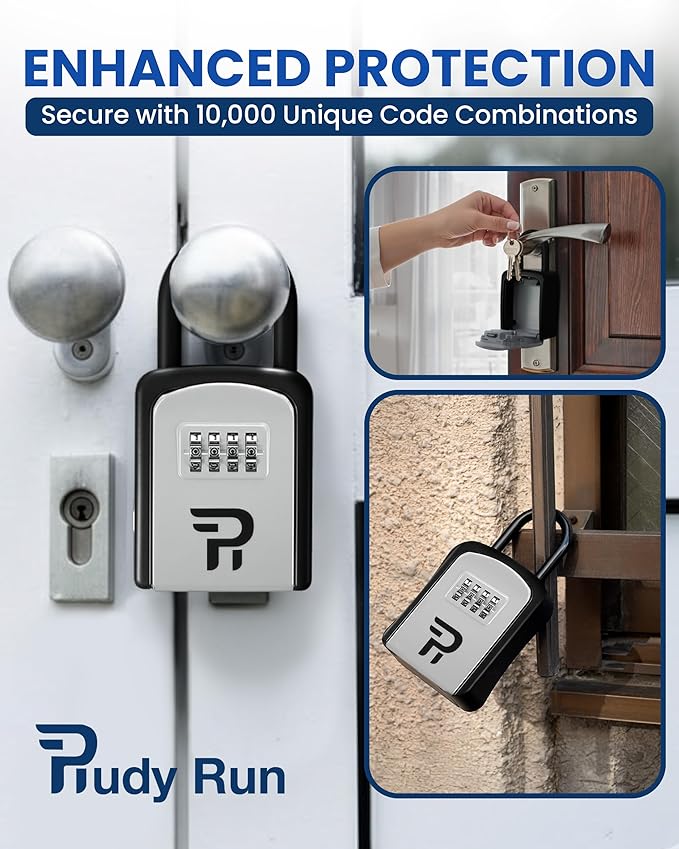 Key Lock Box for Outside – Small Outdoor Lockbox for Keys with Code, 4-Digit Combination Hidden Safe to Hide a Key Outside, Portable Safe Key Storage, 5.78 in, 1 Pack