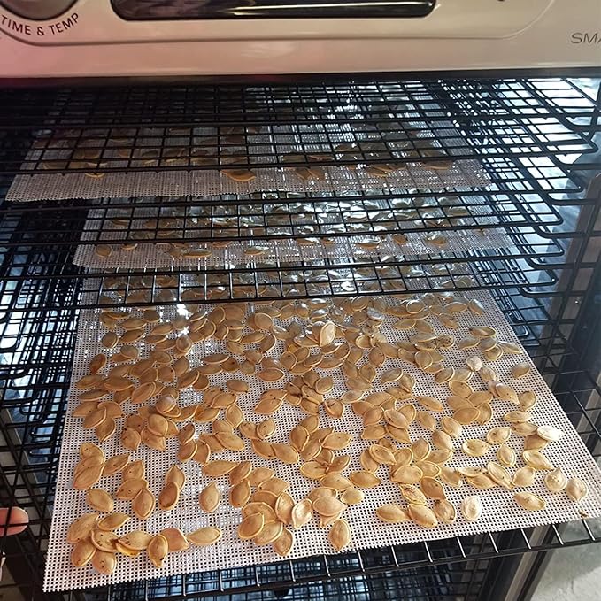 Silicone Dehydrator Sheets, Non-Stick Reusable Dehydrator Mats for Fruit Dryer Mesh,Pad,15.7 x 157 Inches Deyer Mesh Mats Reusable