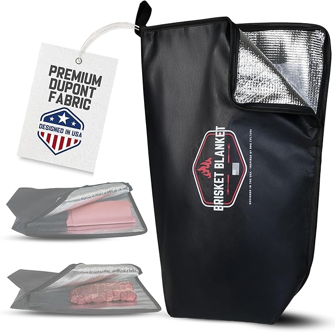Brisket Blanket™ - BBQ Blanket for Resting Meat | Heavy Duty Insulated Smoker Bag with Wide Mouth | Reusable BBQ Accessories for Brisket, Pork, Turkey | Meat Warmer & Gift for Men, Grilling & Smoking
