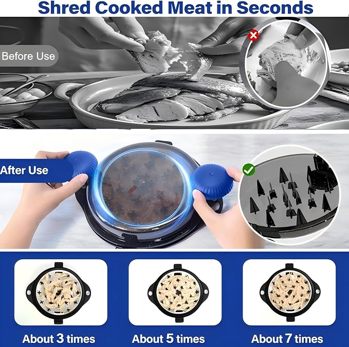 Chicken Shredder Tool Twist Meat Shredder Large-Meat Masher for Chicken Breast Ground Beef Pork with Up-grated Stainless Steel Spikes Kitchen Gadgets Essentials