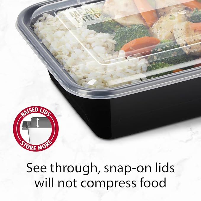 GoodCook Meal Prep Containers, Single Compartment 10-Pack | BPA-Free Reusable Food Storage, Microwave & Freezer Safe, Stackable Meal Prep Containers for Lunches and Snacks
