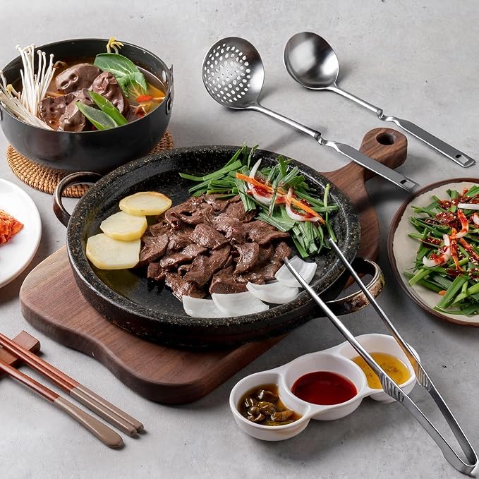 6 PCS Hot Pot Tongs and Spoons, Hotpot Utensil Kit Shabu Shabu Pot, Long-handled Holed Kitchen Utensils, Suitable for Kitchen Cooking, Barbecuing and Hot Pot