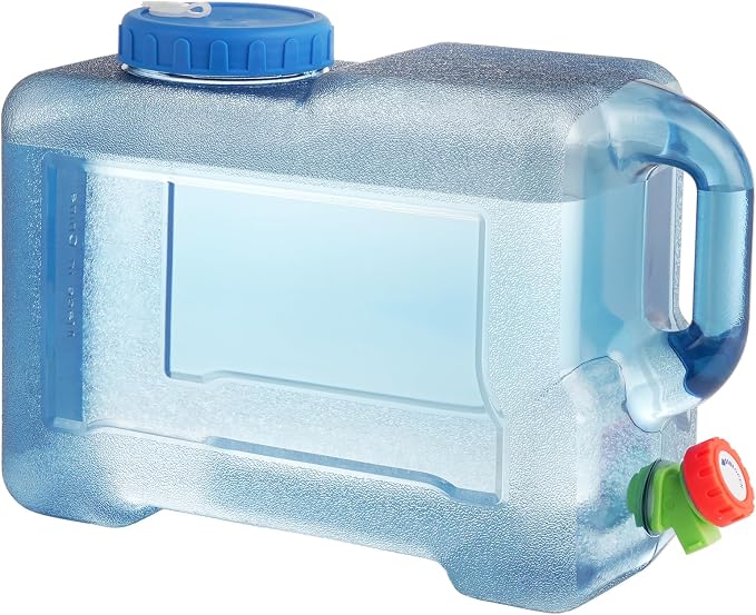 Drink Water Dispenser for Fridge - 3 Gallon Beverage Dispenser with Leak-Proof Spigot, Portable Food-grade Water Jug Container with Spout Handle for Kitchen Refrigerator Outdoor Camping Hiking, Blue