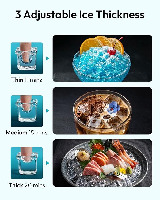 EUHOMY Commercial Ice Maker Machine, 110lbs/24H, Stainless Steel Under Counter Ice Maker with 22lbs Storage, Self-Cleaning, Freestanding Ice Machine for Home/Bar/Cafe/Restaurant