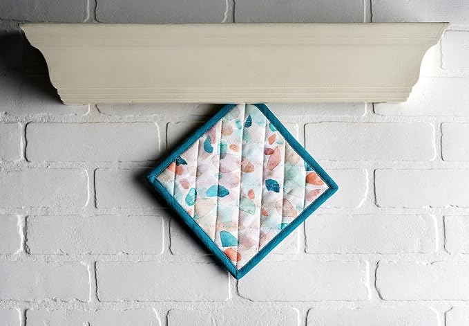 Maison d' Hermine Pot Holders 100% Cotton Potholders (8" x 8", Pack of 2) | Heat Resistant Hot Pads with Loop BBQ Cooking Baking Farmhouse Kitchen Handling Hot Pans Spring Summer - Summer Picnic