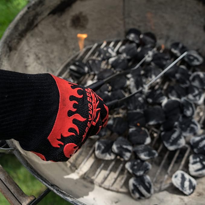 BBQ Dragon Heat Resistant Gloves - High Heat Gloves for Cooking, BBQ, Grilling, and Baking - Non-Slip Oven & Heat Proof - Certified Heat Protection for Outdoor Grill & Kitchen Safety