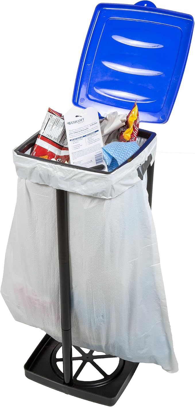 Portable Trash Bag Holder – Collapsible 13-Gallon Garbage Bin for Indoor/Outdoor Use, Camping, Recycling, and Parties – Durable Plastic Trash Can by Wakeman Outdoors (Blue)
