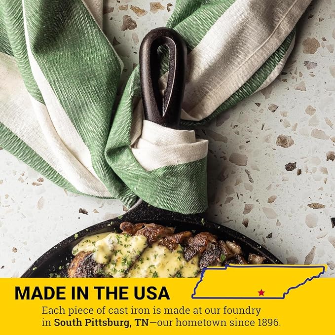 Lodge Round Seasoned Cast Iron Griddle, Round-Shaped, Pre-Seasoned Iron Griddle Pan - Non-Toxic, PFAS-Free Cookware - Compatible with Stovetop, Oven, Grill, or Campfire, 10.5 Inch (Pack of 3)