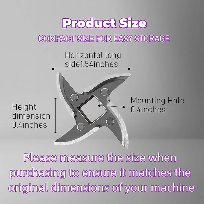 #8 Grinder Blade Stainless Steel Knife Cutter Replacement(2 pc) | Please check the size and shape