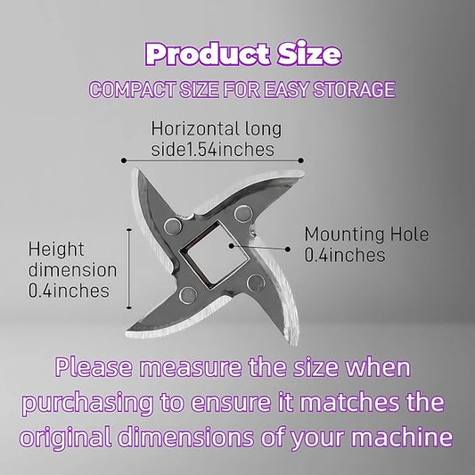 #8 Grinder Blade Stainless Steel Knife Cutter Replacement(2 pc) | Please check the size and shape
