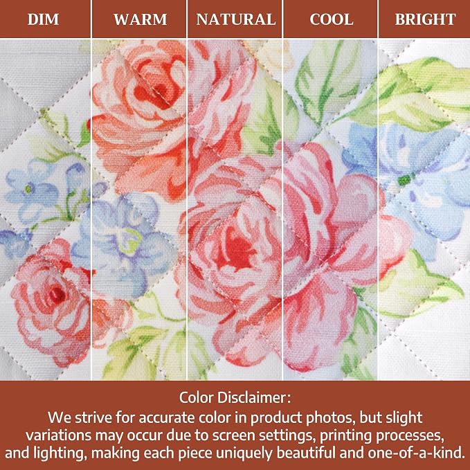 Maison d' Hermine Pot Holders 100% Cotton Potholders (8" x 8", Pack of 1) | Heat Resistant Hot Pads with Loop BBQ Cooking Baking Farmhouse Kitchen Handling Hot Pans Spring Summer - Vintage Floral