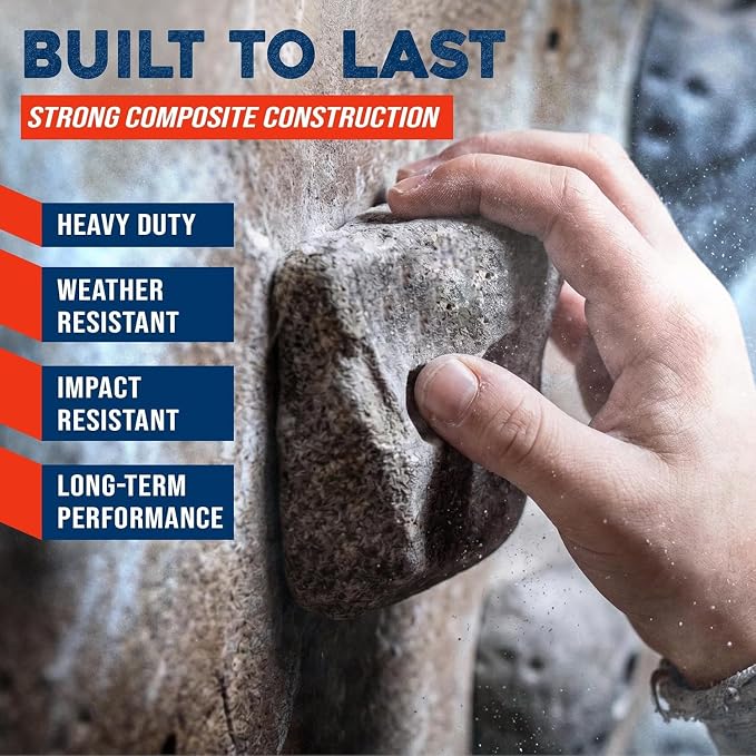 10 Large Screw On Rock Climbing Holds for Rock Wall Grips Made in USA | Rock Climbing Holds for Indoor Outdoor Play Set, Garage Gym, Bouldering, Trees - Rocky Mountain Climbing Gear