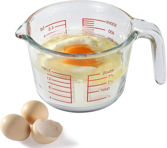 VRUIFA Glass Measuring Cup For Baking and Cooking, Dishwasher, Freezer, Microwave and Oven Safe, Apartment Kitchen Essentials Tools (16 oz)