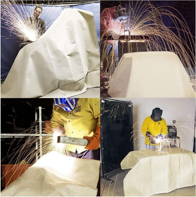 Welding Blanket Heavy Duty Fiberglass Fire Blanket Protect Work Area from Sparks (10Ft x 10 Ft)