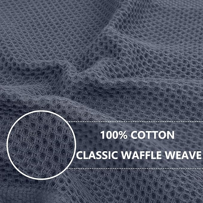 Homaxy 100% Cotton Waffle Weave Kitchen Dish Cloths, 4-Pack, Mixed Color | 12 x 12 Inches, Ultra Soft Absorbent Dish Towels, Quick Drying Dish Rags with Hanging Loop