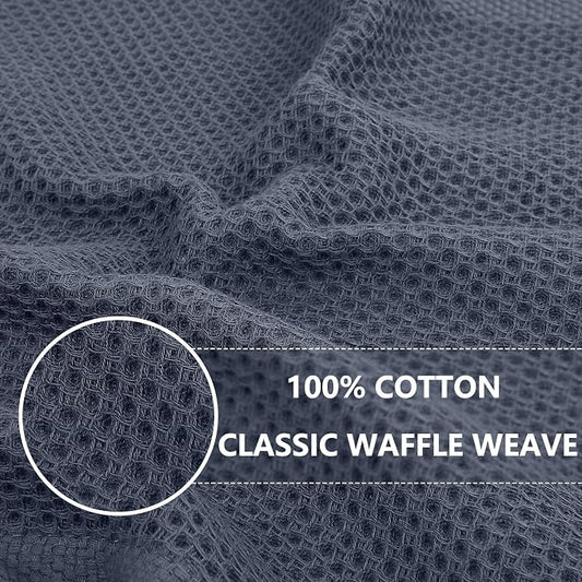 Homaxy 100% Cotton Waffle Weave Kitchen Towels, 3-Pack, Mixed Color | 13 x 28 Inches, Ultra Soft Absorbent Dish Towels, Quick Drying Cleaning Towels