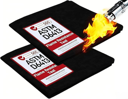 2 Pack 20" X 20" Fireproof Welding Blanket & Pad, 5mm Thickened Heat Resistant Carbon Felt Cloth, Flame Retardant Fabric for Stove Wick, Heat Shield Mat for Soldering, Firepit