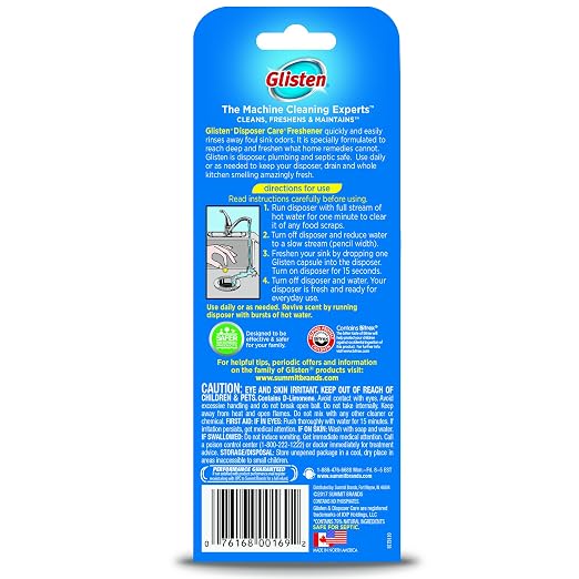 Glisten Dishwasher Detergent Booster and Freshener 2-Pack and Disposer Care Freshener, Lemon Scent