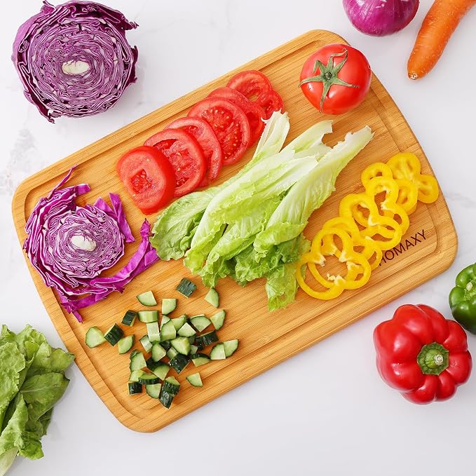 Homaxy Extra Large Bamboo Cutting Boards for Kitchen, 18x12.5" | XL Cutting Board with Juice Groove, Butcher Block Wooden Chopping Board for Kitchen, Meat, Fruit & Vegetables, Pre Oiled