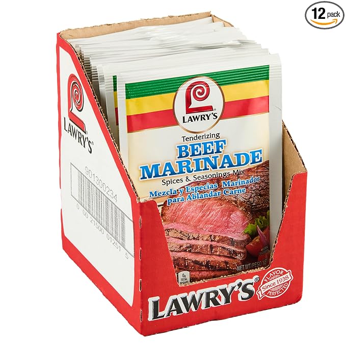 Lawry's Tenderizing Beef Marinade Spices & Seasonings Mix, 1.06 oz (Pack of 12)