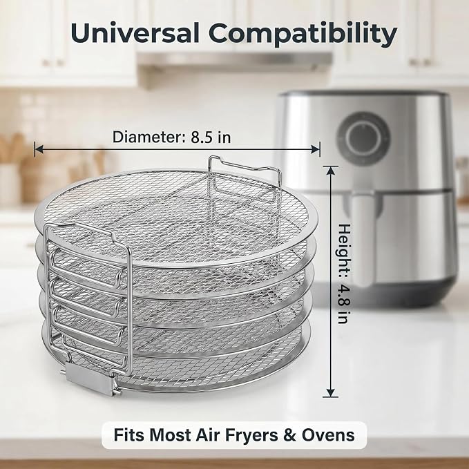 Dehydrator Rack Stainless Steel Stand Accessories Compatible with Ninja Foodi Pressure Cooker and Air Fryer 6.5 and 8 Quart, Instant Pot Air Fryer 8 Qt
