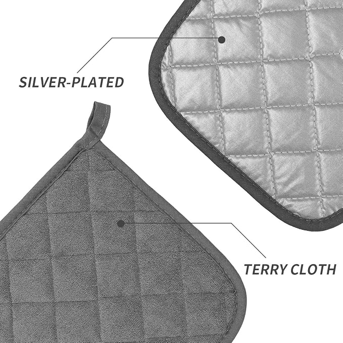 Pot Holders Cotton Made Machine Washable Heat Resistant Potholder, Pot Holder, Hot Pads, Trivet for Cooking and Baking (5, Dark Grey) | Cotton Made, Machine Washable, Heat Resistant Potholder, Hot Pads, Trivet for Cooking and Baking, Dark Grey