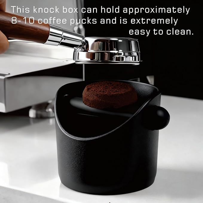 Knockbox 4.8 Inch Espresso Knock Box for Breville Barista Style Coffee Espresso Accessories Coffee Puck Knock Box Espresso Dump Bin Trash Can Tamping Station Gift