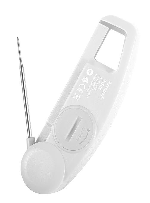 Lavatools Javelin® Ultra-Fast 3-Second Digital Instant Read Meat Thermometer for Grill and Cooking, 2.75" Probe, Compact Foldable Design, Large Display, IP65 Water Resistant, NSF Certified – Milk