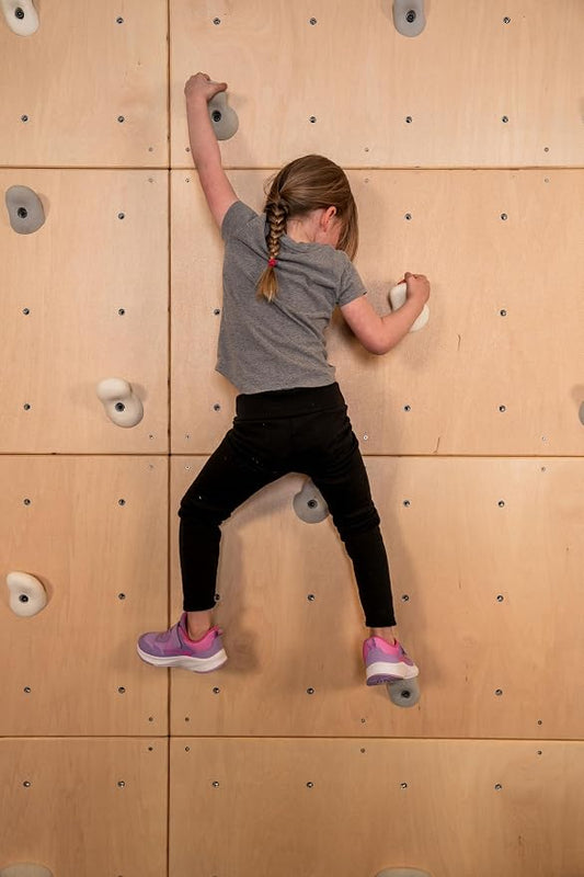 DIY Climbing Wall Panel – 47" x 23.5" Birch Plywood, Pre-Drilled T-Nuts, Textured & Paintable Surface – Indoor Home Gym & Kids Playroom Rock Wall Panel (Climbing Holds Not Included) (Natural)