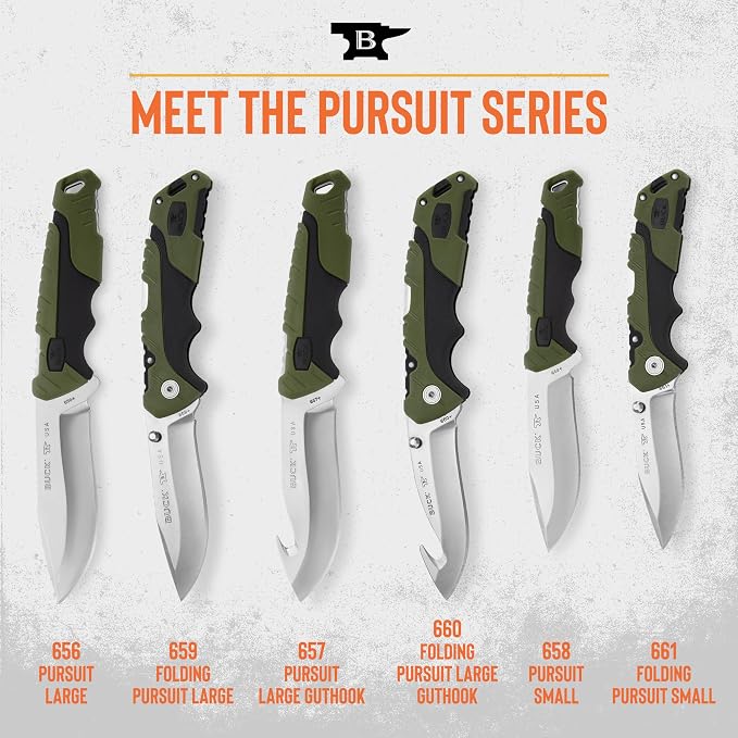 Buck Knives 656 Pursuit Large Fixed Blade Hunting Knife, 4-1/2" 420HC Steel Blade