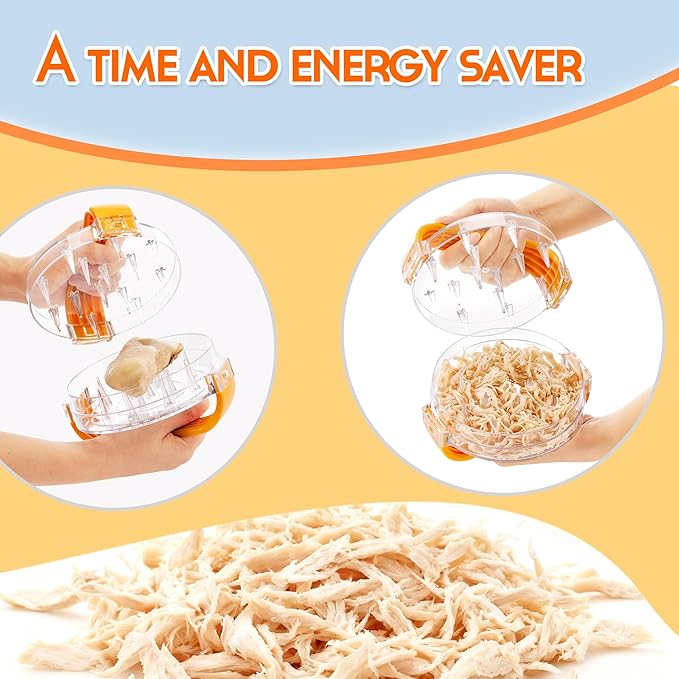 NonSlip Chicken Shredder Tool Twist, Clear Meat Shredder | NonSlip Twist Shredding in Seconds, No Spike Broken, Visible Shredding for Chicken Breast Meat Beef, Time Saver, BPA Free