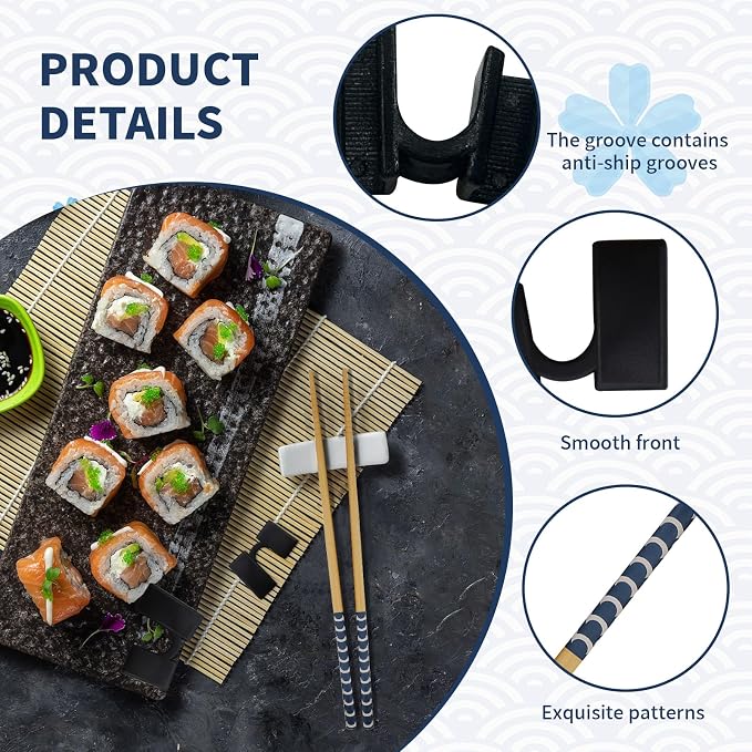 7PCS Training Chopsticks for Adults & Kids - Chopsticks for Beginners Learning Set | Japanese Style Wooden Training Chopstick, Reusable & Dishwasher Safe (8.86 Inch)