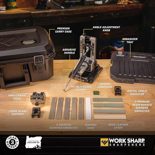 Work Sharp Professional Precision Adjust Elite Knife Sharpener Kit, Sharpen Every Knife You Own