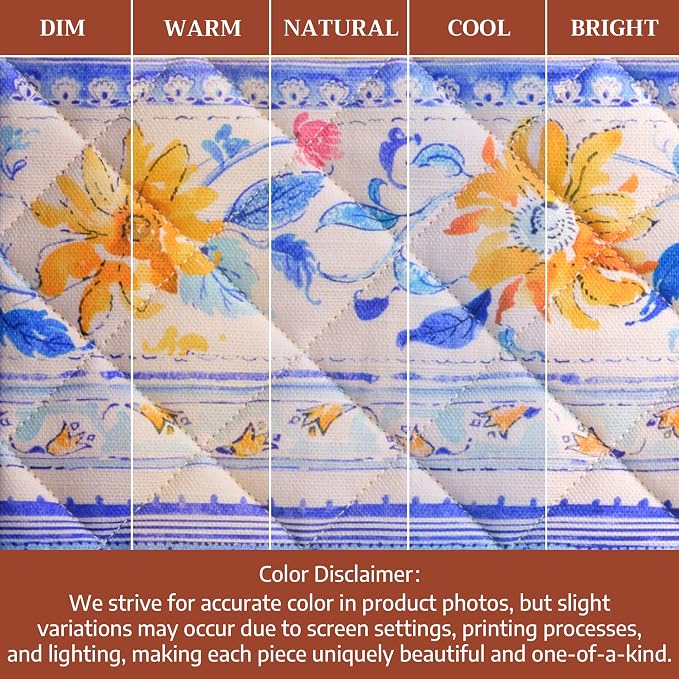 Maison d' Hermine Pot Holders 100% Cotton Potholders (8" x 8", Pack of 2) | Heat Resistant Hot Pads with Loop BBQ Cooking Baking Farmhouse Kitchen Handling Hot Pans Spring Summer - Girassol