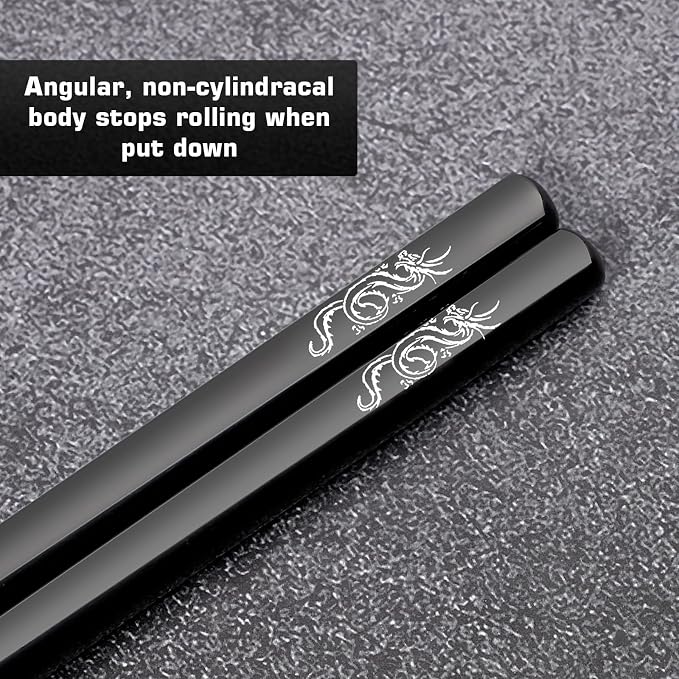 Youda 99.8% Pure TITANIUM Chopsticks 1 Pairs with Black Carrying Case Ultralight and Reusable Chopsticks for Camping, Home, Travel