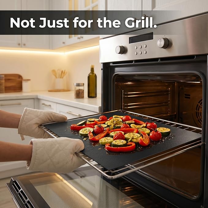 The Koala Kitchen Co.™ BBQ Grill Mats for Outdoor Grill Cooking (5 Pack) Reusable, Non Stick & Dishwasher Safe | High Heat Teflon Grilling Mat Liners for Barbecue | Pads for Gas, Charcoal & Electric
