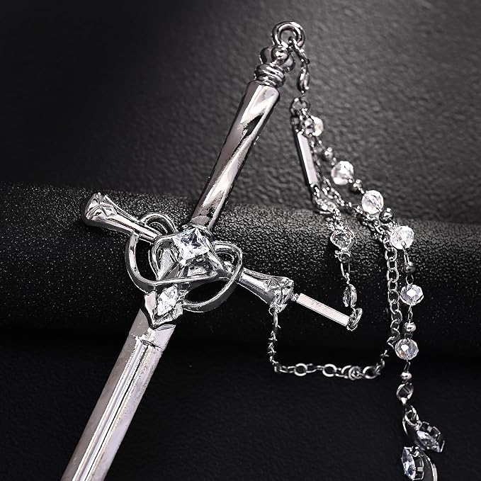 Sword Tassels Hair Pins for Women - Black Long Ancient Style Tassels Metal Chopsticks Chinese Hair Sticks Pin Decorative Black Medieval Renaissance Chinese Hair Accessories for Women Jewelry