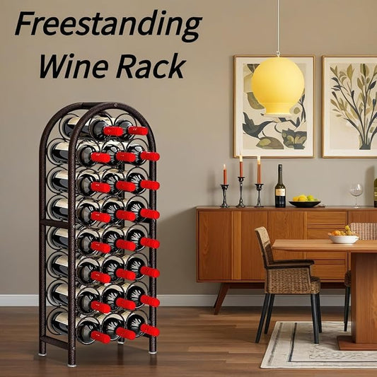 Wine Rack Free Standing Floor 23 Bottle Metal Wine Holder Organizer
