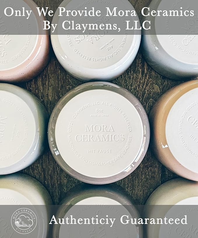 Mora Ceramic Ramekins - 8oz, Set of 6 - Small Oven Safe Baking Dishes/Cups - For Personal Pudding, Creme Brulee, Souffle, Serving Dip, Custard, Ice Cream - Single Mini Bowls - Assorted Neutrals