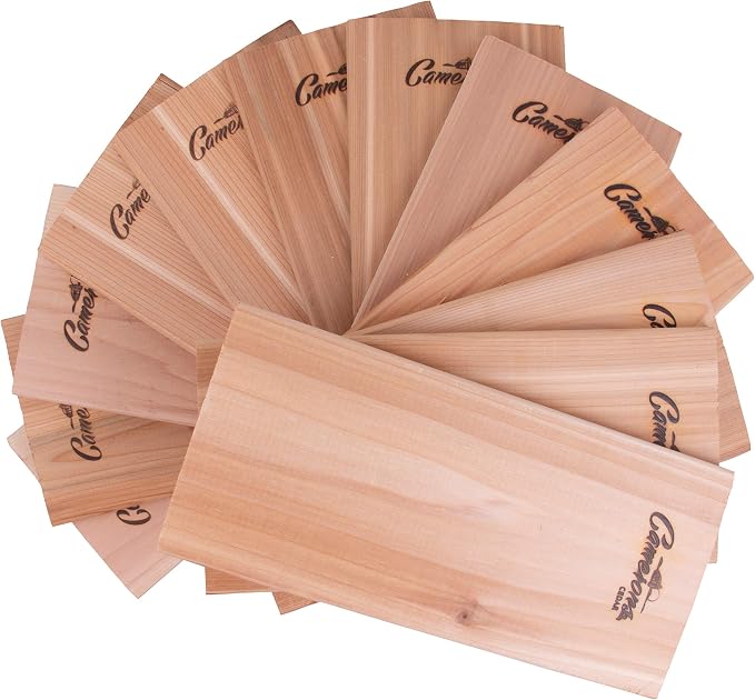 Camerons Cedar Grilling Planks - 12 Pack (5.5"x11.5") - Premium Natural Cedar Wood - Easily Infuse Smoky Flavor into BBQ Salmon, Fish, Meat, Veggies, and More - Sourced in the USA - Grilling Gift Idea