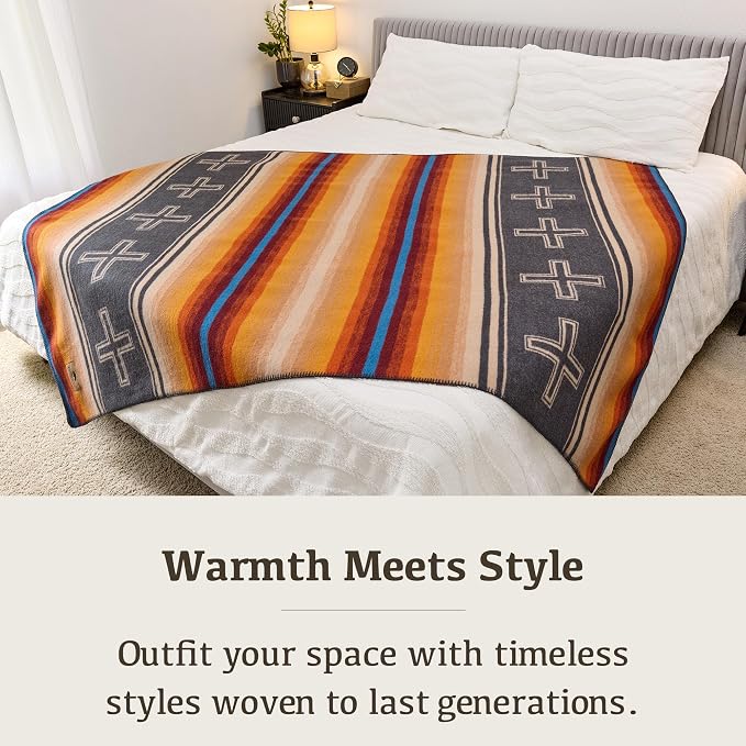 Chubbuck 100% Wool Blanket Camping (60" x 84") - Large Warm Blankets for Camping, Emergency, Outdoor Concerts and Home Use - Fire Retardant Blanket, Soft and Warm Blankets for Winter (Zion)