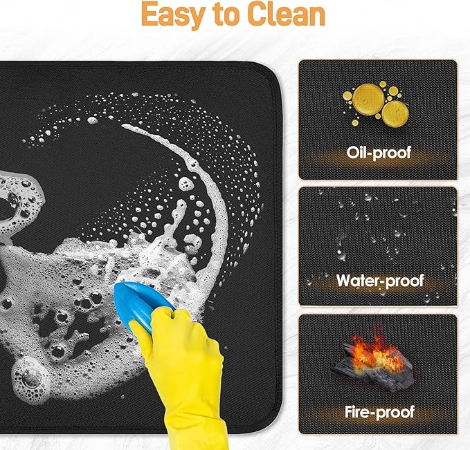 24 x 24in Heat Resistant Grill Mats for Outdoor Tabletop Grill to Protect Your Prep Grill Table, Heat Resistant Mats for Countertop, Fire Proof & Water Proof & Oil Proof BBQ Mat - Black-0.5mm | 1022℉ Fireproof grill mat for countertop/table protection,...