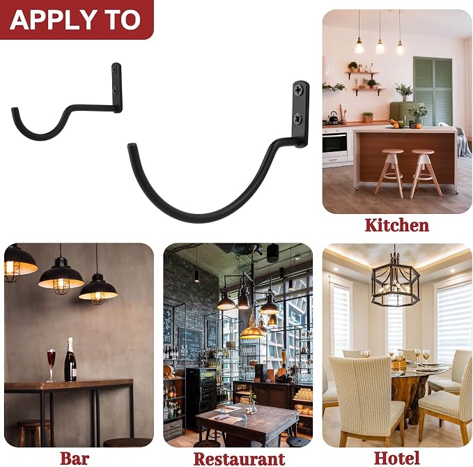 AQAREA Wine Rack Wall Mounted: 6Pcs for Wine Storage and Display | Hanging wine bottle holder, rust-proof coating, vertical design - metal hook for single bottle holder, small organizers